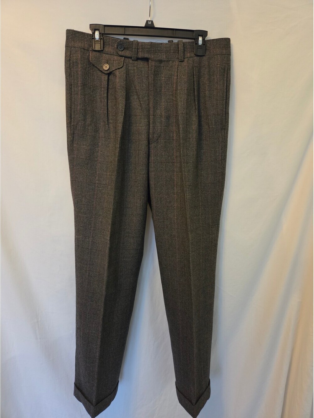 Vintage M.S. McClellan & Co. Brown Plaid Dress Pants Made in Uruguay, Size M